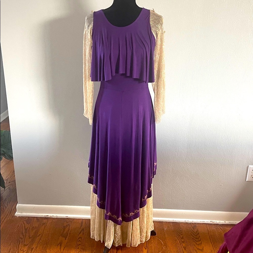 Halloween Costumes Purple Gold Renaissance Gown Medieval Dress Small